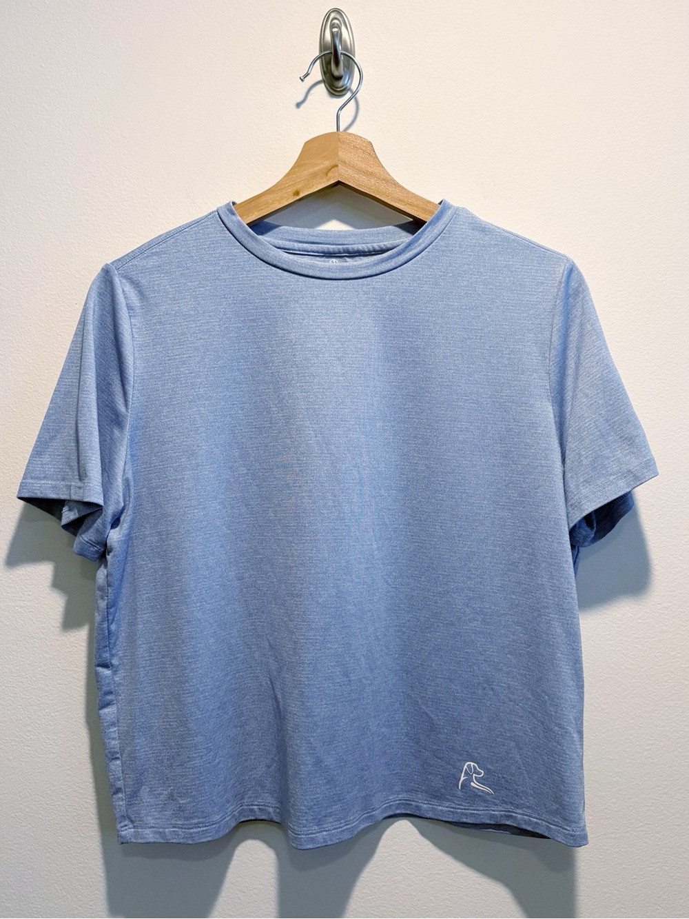 Rhoback || Drift Performance Crop Tee in Ice Pick Blue Short Sleeve Medium